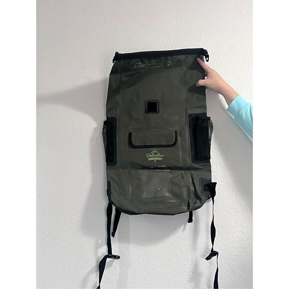 Relentless Recreation 30L Dry Bag backpack Green Kayaking, Boating, Hiking, Camp